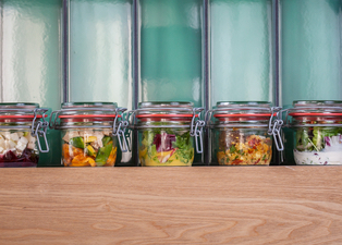 Salat Buegelglas Angebot Verpackte Speisen box
